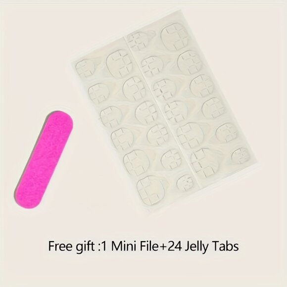 24pcs of Hot Selling Fake Nail Stickers, Champagne Golden Glitter Nail Art Nail - Picture 5 of 5